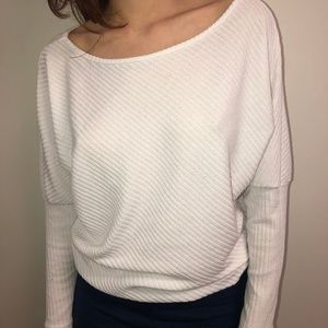 White Long Sleeve Off the Shoulder